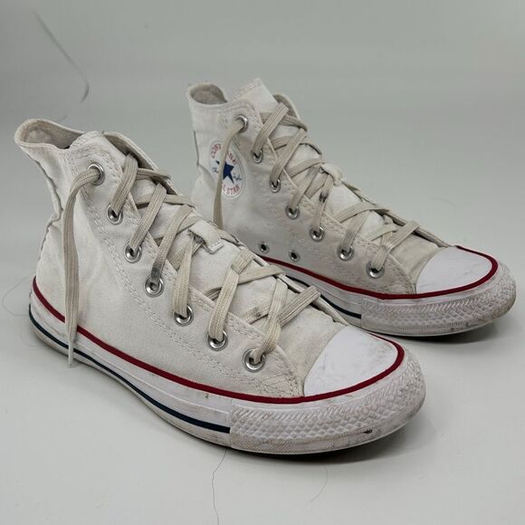 Converse Chuck Taylor All Star High Top White Sneakers Size W7.5/M5.5 - Picture 2 of 11